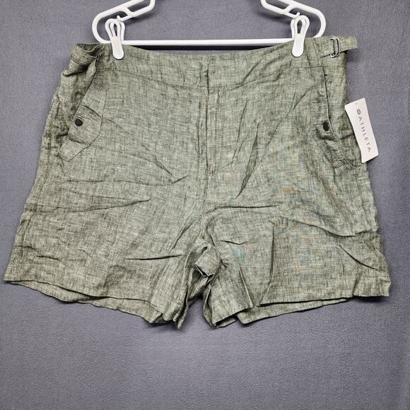 Athleta Voyager Linen Short Womens Plus Size 20 Green NEW Retail $79 - Picture 15 of 15